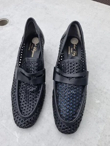 Robert Clergerie Paris Leather Woven Raffia Black Shoes Size UK 6 EU 39 - Picture 1 of 24