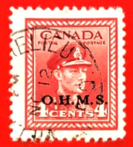 Canada Stamp O4 War Issue - Overprinted OHMS Official Stamp Used - Picture 1 of 1