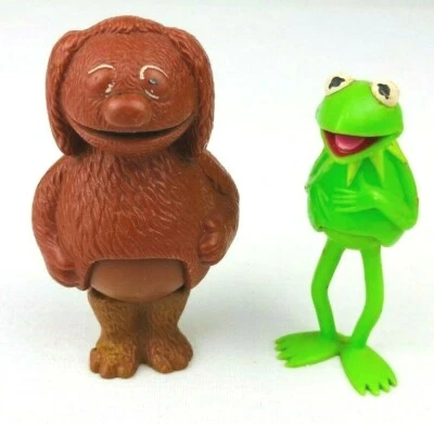 Figuras de juguete Henson Muppet 1978 Kermit la rana y Rowlf el perro de colección ¡Ja!  *La Foto 1 de 4