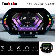 GPS Gauge Car Head Up Display Digital Tired Warning Alarm Kit Clock Dual System