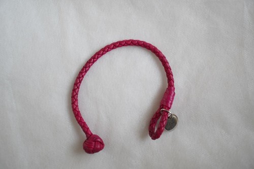 Autentico Bracciale Bracciale Bottega Veneta Intrecciato Bracciale Rosa Pelle Accessorio Donna