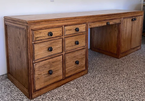 Extra Wide Executive Vintage Solid Wood Desk Cover