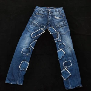 Cipo & Baxx Jeans Mens 31x32 Double Waist Patches Distressed C-926 Blue Denim - Picture 1 of 15