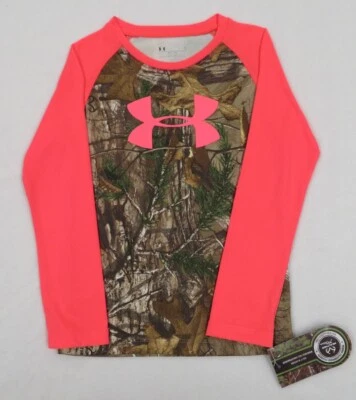Camisa de camuflaje con manga raglán para niña Under Armour talla 6 Foto 1 de 2