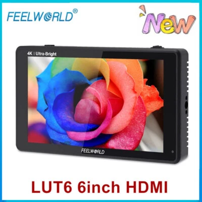 Feelworld LUT6 6" 2600nits HDR 3D-LUT HDMI 4K Camera DSLR Monitor Touch-Screen - Image 1 of 4