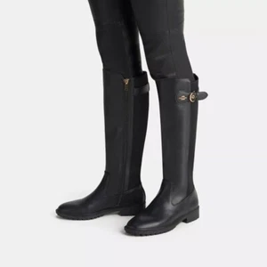 Coach Franklin Riding Boots in Black with Brass 10B - Picture 1 of 5