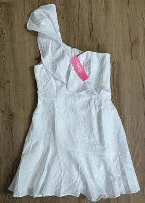 NWT Lilly Pulitzer Arlana One Shoulder Romper Size 4 Resort White $228 Retail - Image 1 of 4