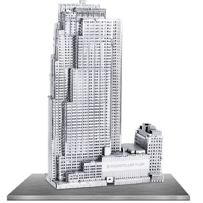 Metal Earth 30 Rockefeller Plaza 3D Metal  Model + Tweezer  010619 - Image 1 of 3
