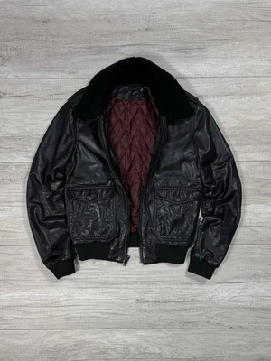 BIk Dm Leather Flight Pockets Black Jacket Size S - Image 1 of 4
