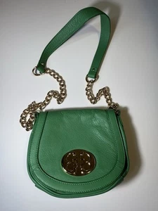 Emma Fox 100% Leather Green Crossbody Bag, Like New, Chain Strap Purse - Picture 1 of 19
