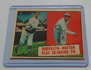 1961 Topps Baseball cards card #403 Brooklyn Boston Play 26 Inning Tie - Picture 1 of 2