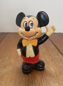 Disney Mickey Mouse Money Box Vintage Plastic Piggy Bank Collectible 6" Figure - Picture 1 of 8