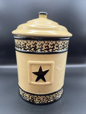 Park Designs Black Star Canister 8.5" with Lid - Image 1 of 4