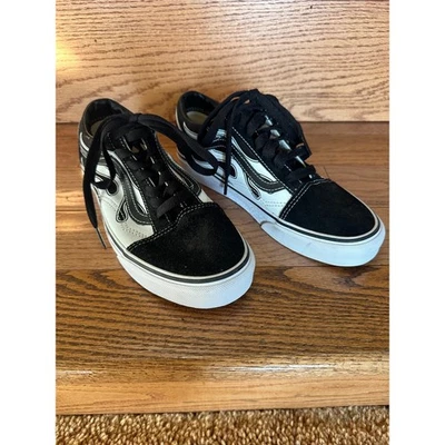 Zapatillas bajas Vans Old Skool Flame negras blancas para mujer 7 hombres 5,5 lona gamuza Foto 1 de 4