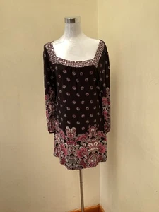 Plus Size 18 Debenhams Tunic Top Sequin Neckline 3/4 Sleeves Belt Lovely Conditi - Picture 1 of 4