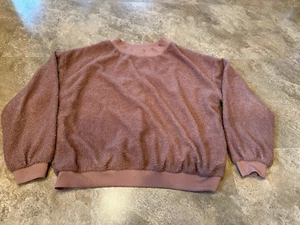 Womens Mauve Oversized Sherpa Lined Fuzzy Sweater - Size Small - Imagen 1 de 4