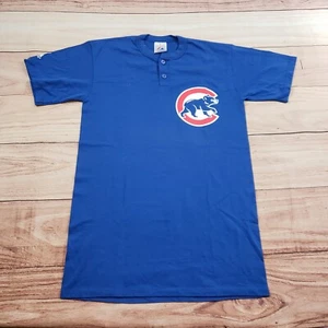 VINTAGE Chicago Cubs Shirt Herren Medium blau rot Baseball MAJESTIC Erwachsene M - Bild 1 von 8