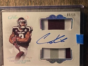 CHRISTIAN KIRK 2020 PANINI FLAWLESS COLLEGIATE PATCH ON CARD AUTO /15 Texas A&M - Picture 1 of 2