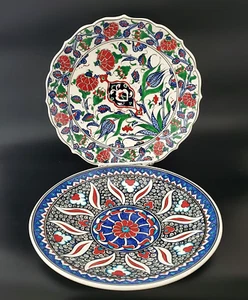(2) PLACAS DE CERÁMICA IZNIK TURCAS PINTADAS A MANO DE COLECCIÓN FIRMADAS - Imagen 1 de 10