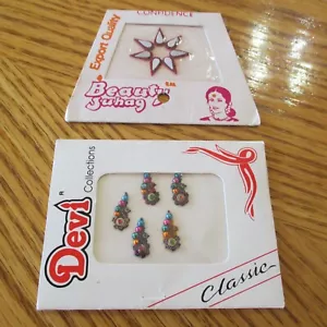 NEW Fabulous BINDI FOR Sari LENGHA Outfit DRESS Forehead Jewelry BODY TATOO 2PK - Bild 1 von 3