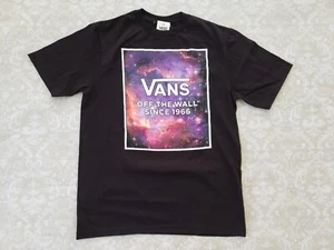 VANS Large 12-14 Boys Cosmic Galaxy Stars Space Graphic Black T Shirt - Picture 1 of 2