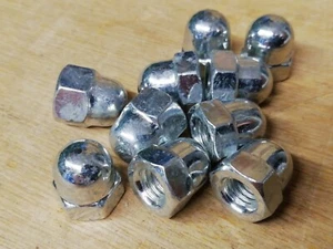 M6 (6mm) DOME NUTS BLIND CAP NUT BRIGHT ZINC PLATED x 10 Pcs - Picture 1 of 3