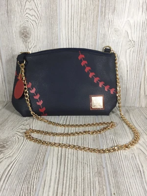 ST. LOUIS CARDINALS STL Navy Blue Purse Gold Logo Gold Chain Strap SGA-NWOT - Image 1 of 4