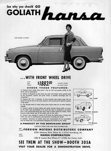 1960 Goliath Hansa Coupe Original Rare Ad - Bild 1 von 1