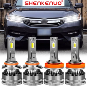 Faros LED blancos para Honda Accord 2008-2017 4x 6000K bombillas de haz alto/bajo V15 - Imagen 1 de 12