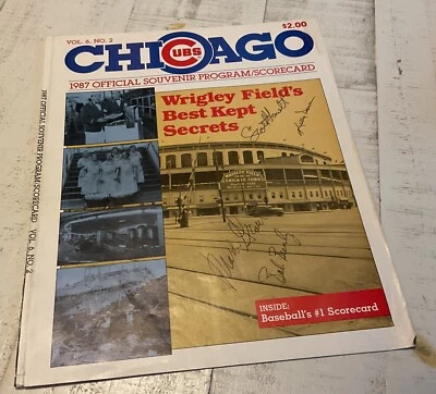 AUTOGRAPH CHICAGO CUBS 1987 PROGRAM  4 SF GIANTS: GARRELTS, BRENLY, DOWNS, GRANT - Image 1 of 4