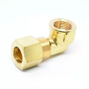 1/2 Tube OD Compression to 3/8 Female Npt 90 Elbow Fitting Adapter HVAC Air - Picture 1 of 6