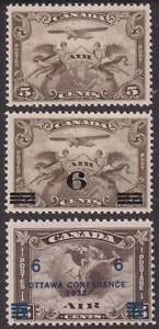 MATT'S STAMPS CANADA SCOTT #C1 & #C3-C4 AIR MAIL ISSUES, MH, CV$66 - Picture 1 of 3