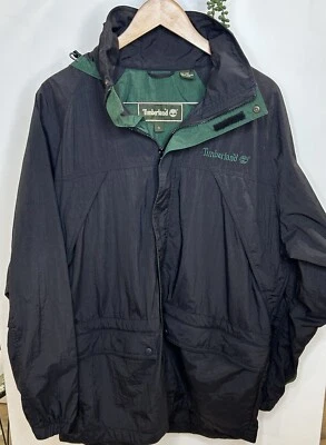 Винтажная мужская куртка Timberland на молнии размер S синяя/зеленая - Изображение 1 из 4