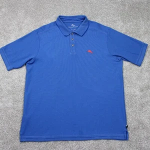 Tommy Bahama Supima Polo Shirt Mens Large Blue Cotton/Poly S/S Pullover - Picture 1 of 14