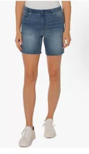 Liverpool ECO Chloe Bermuda Short Size Petite 8/29 Stretchy Jean Raw Hem NWT $68 - Picture 1 of 13