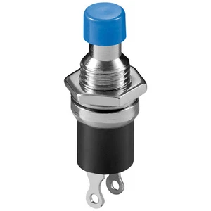 10 x Miniatur Drucktaster Metall 1-polig 2 Kontakte Schließer 0,5 A Blau 4443 - Bild 1 von 2