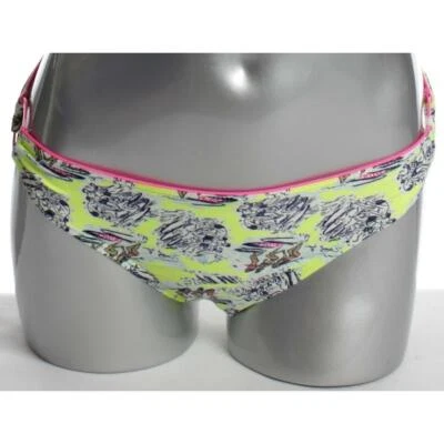 Biquíni Juicy Couture NOVO Feminino S Azul Marinho/Amarelo Cintura Baixa $76 - Imagem 1 de 4