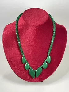 Gargantilla/collar 16""/6 mm con cuentas de piedras preciosas de aventurina verde joyería de moda - Imagen 1 de 7