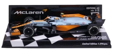 Minichamps  McLaren MCL35M 'Retro' 3rd Monaco GP 2021 - Lando Norris 1/43 Scale - Image 1 of 2