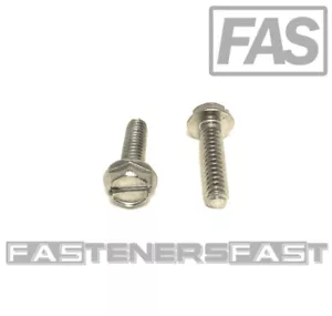 (50) 10-24x3/4 Edelstahl Schlitz Sechskant Scheibenkopf Maschinenschrauben 18-8 - Bild 1 von 5