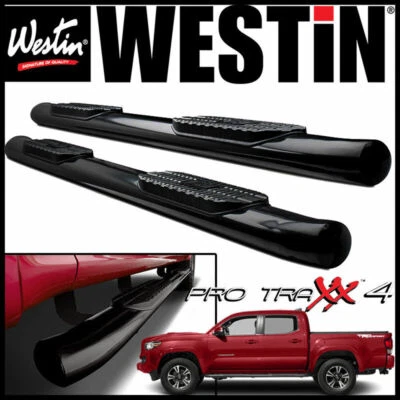 Barras de peldaños Westin Pro Traxx 4" ovaladas Nerf aptas para Toyota Tacoma 2005-2022 doble cabina Foto 1 de 4