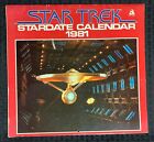 1981 STAR TREK Stardate 12-Month Calendar VG+ 4.5 Original Series