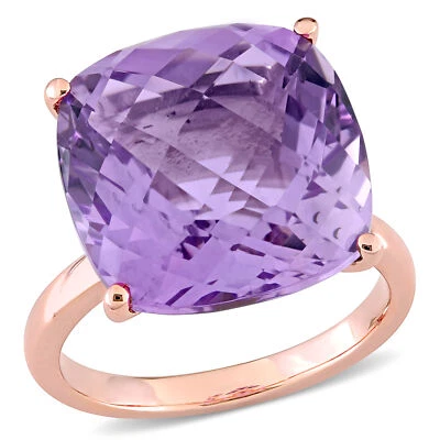 Amour 14K Rose Gold 13 1/3 CT TGW Pink Amethyst Cocktail Ring - Image 1 of 4