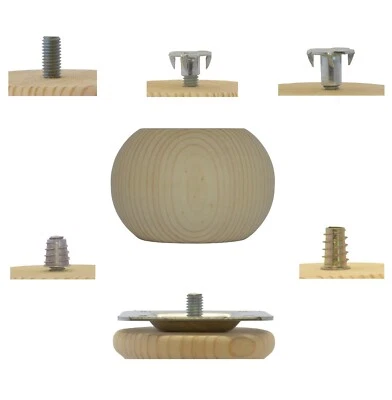 Muebles de madera de pino pie de moño liso grande 83 mm x 56 mm pies ELIGE EL ACCESORIO A4PB Foto 1 de 2