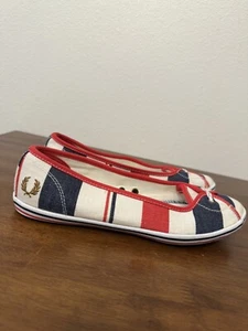 Fred Perry Shoes Womens US 9 EU 41 Southsea Deckchair Ballerina Flats Beach - Picture 1 of 7
