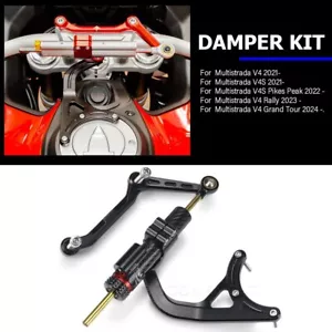 Multistrada V4 Steering Damper Kit For Ducati Multistrada V4 Rally Damper Mount - Picture 1 of 21