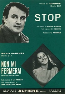GIORGIO MORODER Stop + Maria ACHENZA Walker Brothers- 1968 SPARTITO SHEET MUSIC - Imagen 1 de 1