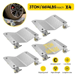 Car Dolly Wheel Tire Moving 3T Heavy Duty Skate Auto Repair Jack Silver 4pcs - Picture 1 of 13