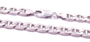 Cadena de collar de eslabones Mariner sólida de plata de ley 925 2000 con sello de 20 pulgadas - Imagen 1 de 10