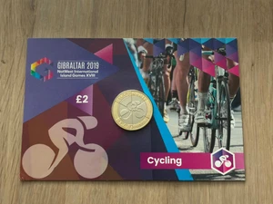 2019 £2 Coin Gibraltar Island Games Cycling Pack BU5 - Picture 1 of 4